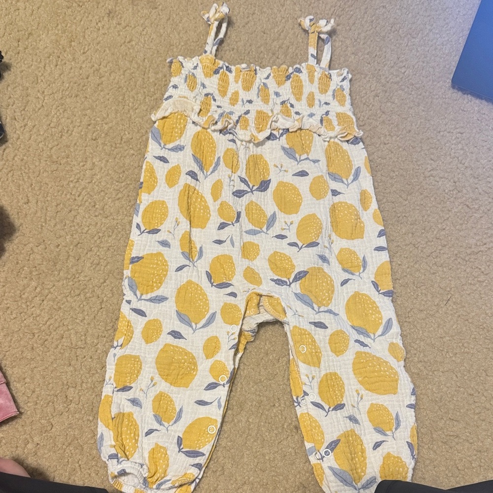 Lemon Print Kids Jumpsuit